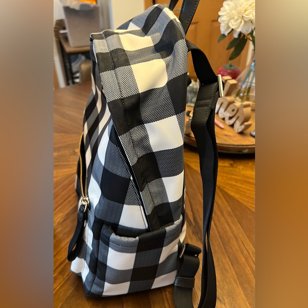 Kate Spade Black and White Checkered Backpack - Picture 5 of 6